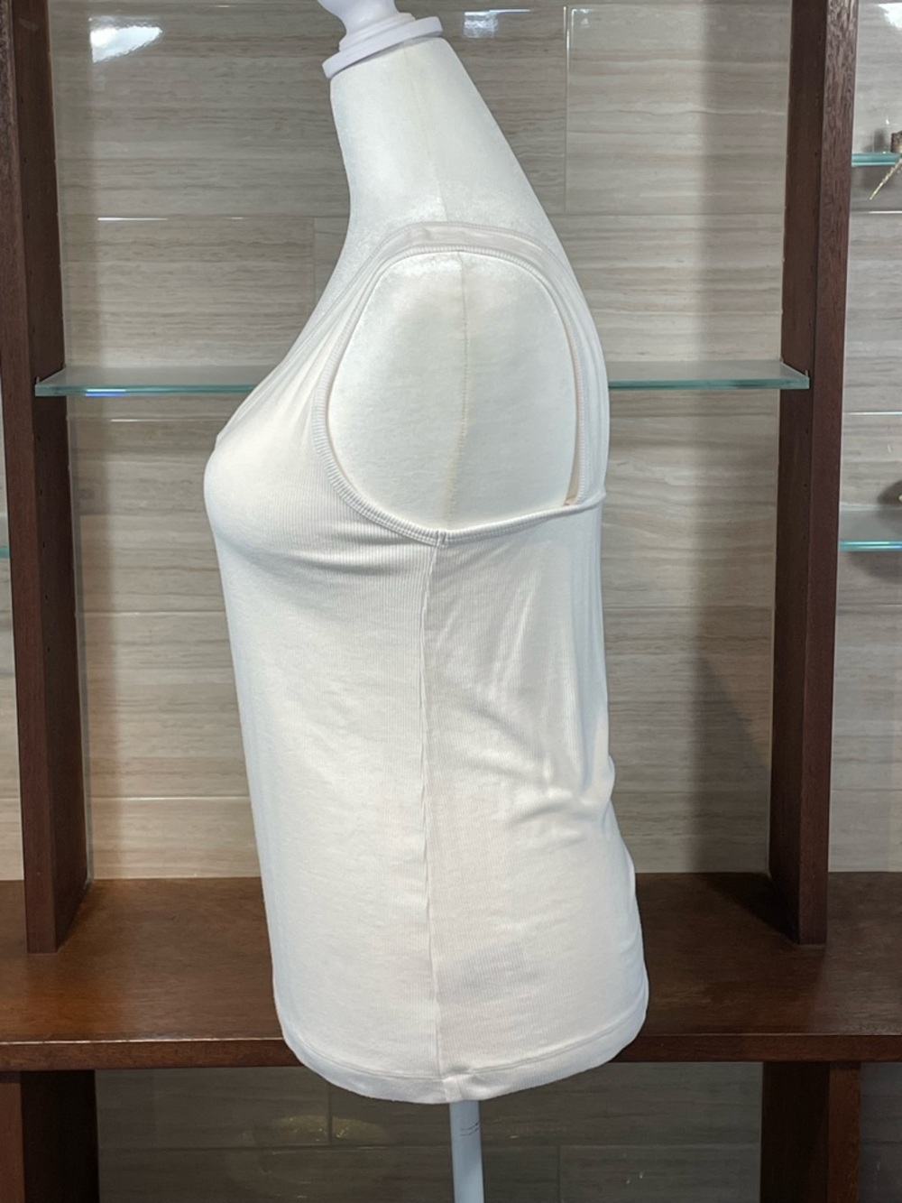 CAbi White V-Neck Sleeveless Tank - Square Back - Size M - Picture 3 of 7